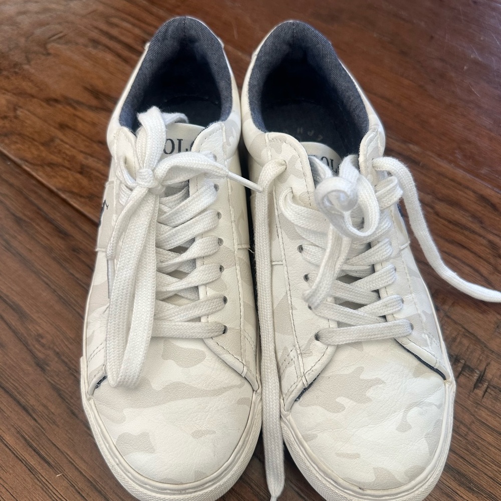 Boys white camo sneakers